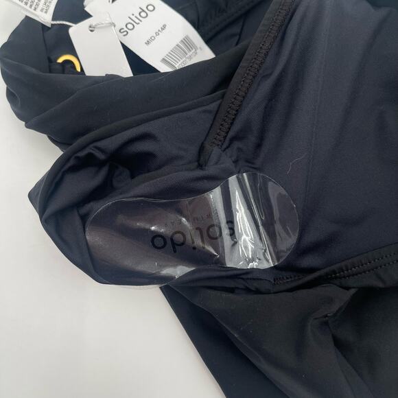 SOLIDO SWIMWEAR Swimsuit Size Small One Piece Black NWT Ruffle Tie Back Swim - Picture 15 of 15